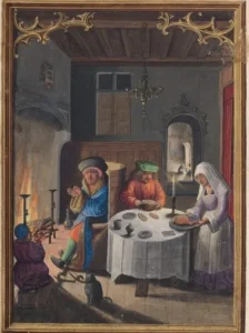 People dining in middle ages